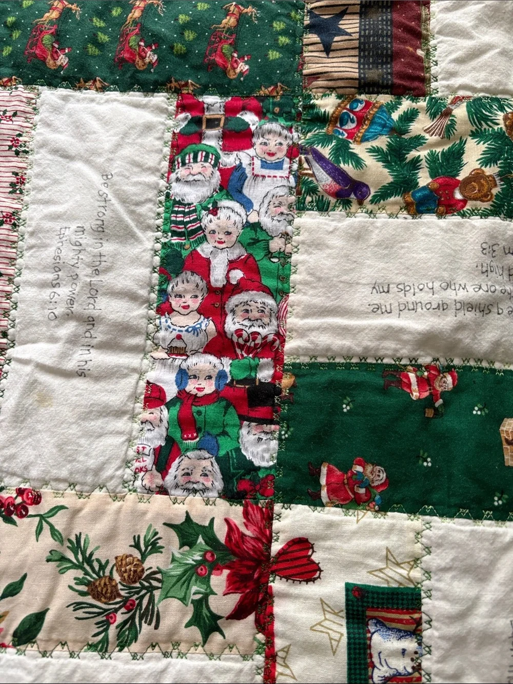 Child’s Reversible Christmas Quilt. Size 55”X 40”.